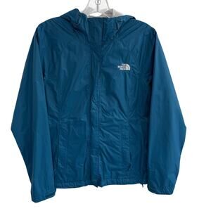 The North Face DryVent Hooded Windbreaker Rain Jacket Turquoise Blue Size Small